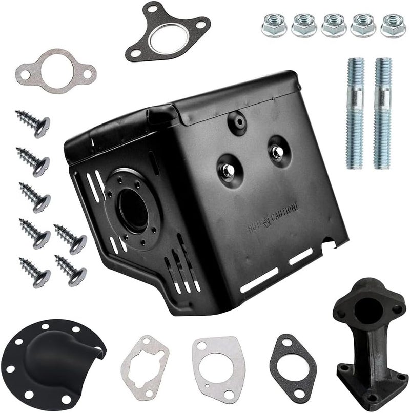 Lotcesfun Engine Motor with Exhaust Pipe,18310-ZE2-W61 Muffler Exhaust Pipe Kit Compatible with Honda GX340 GX390 GX420 11HP 13HP 16HP Engine Compatible with Harbor Freight Predator 389cc 420cc 439cc - Image 1